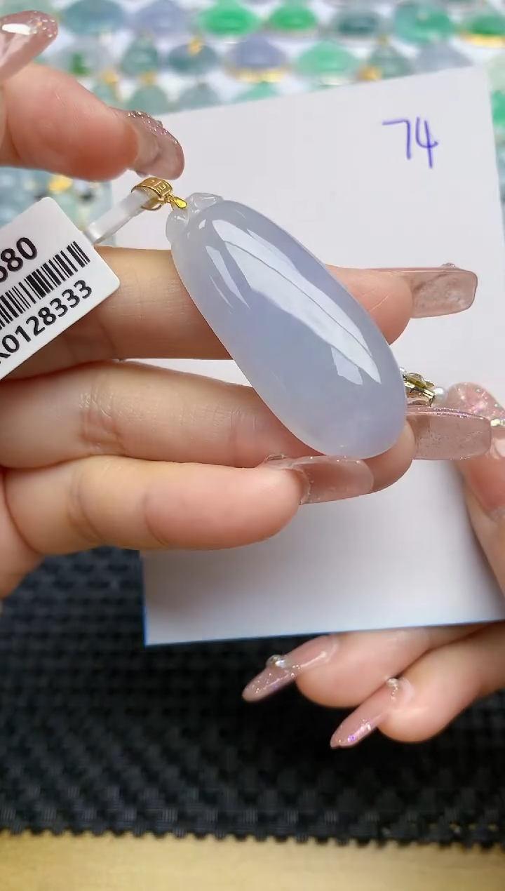 【闪购商品】翡翠颈饰18K金镶嵌天然A货翡翠 74