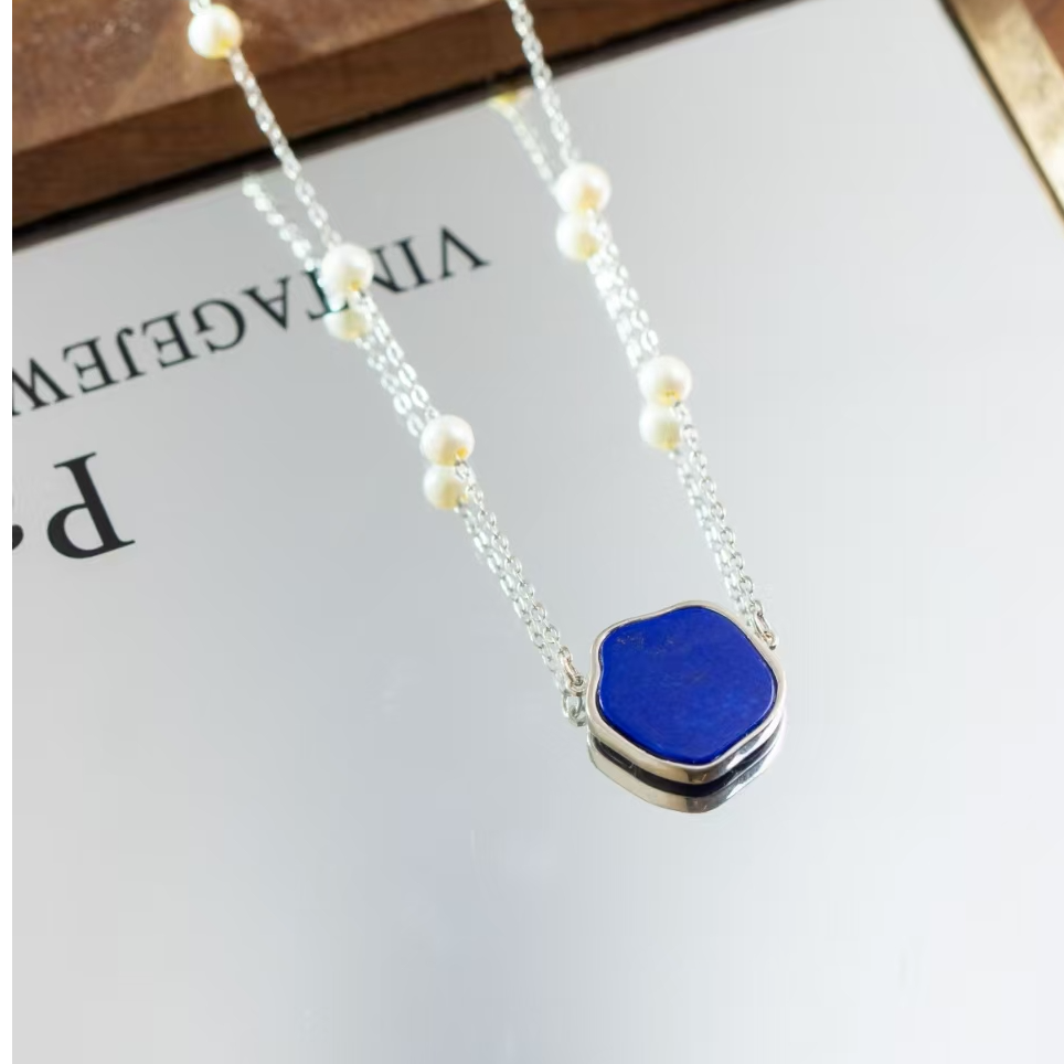 925银手链 时尚气质黄珠青式项链 简约百搭手工坠链