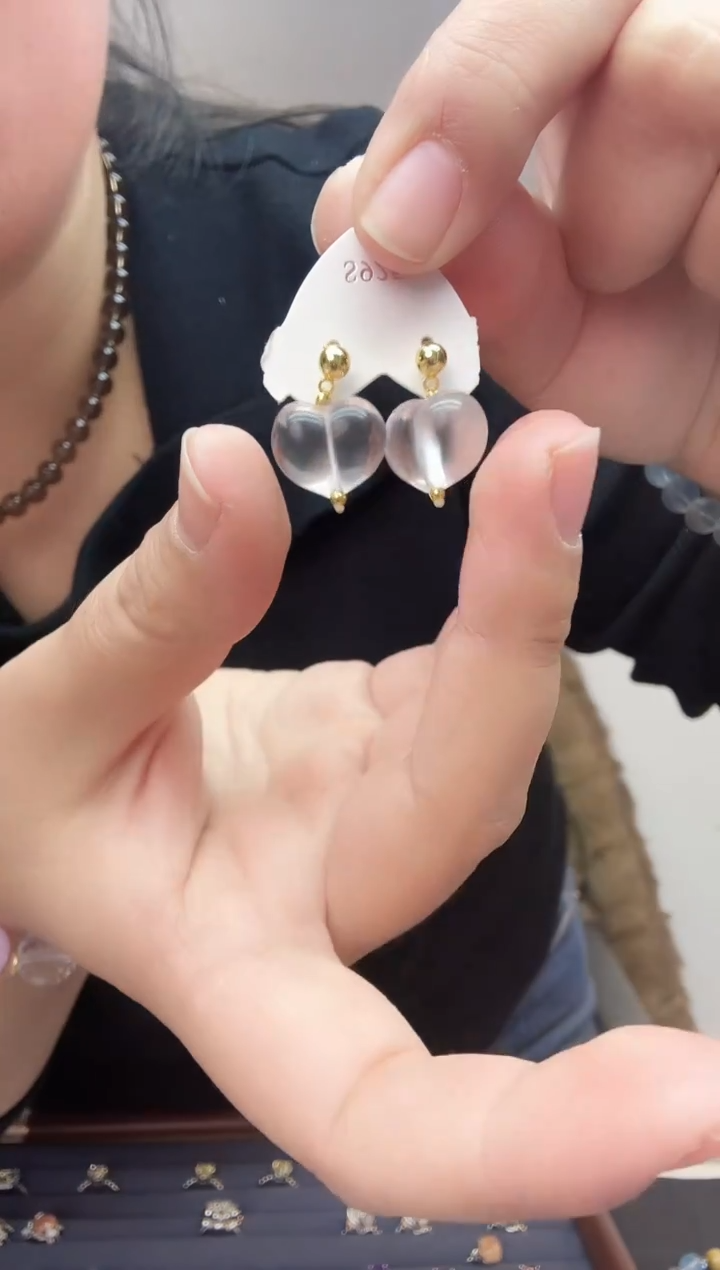 未镶嵌耳饰水晶白水晶耳钉10