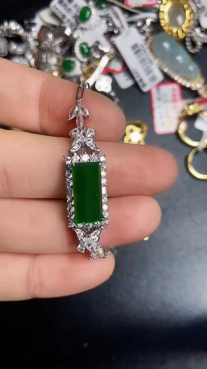 银S925镶嵌戒指翡翠2630