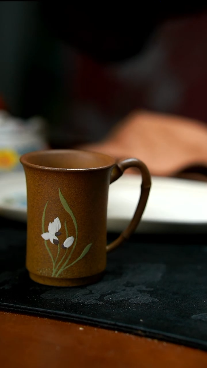 茶壶紫砂柴烧玉兰花杯