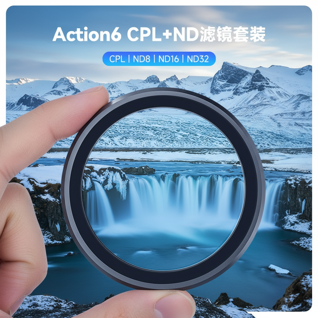适配大疆action6】泰迅nd滤镜适配运动相机CPL偏振镜减光镜TELESIN