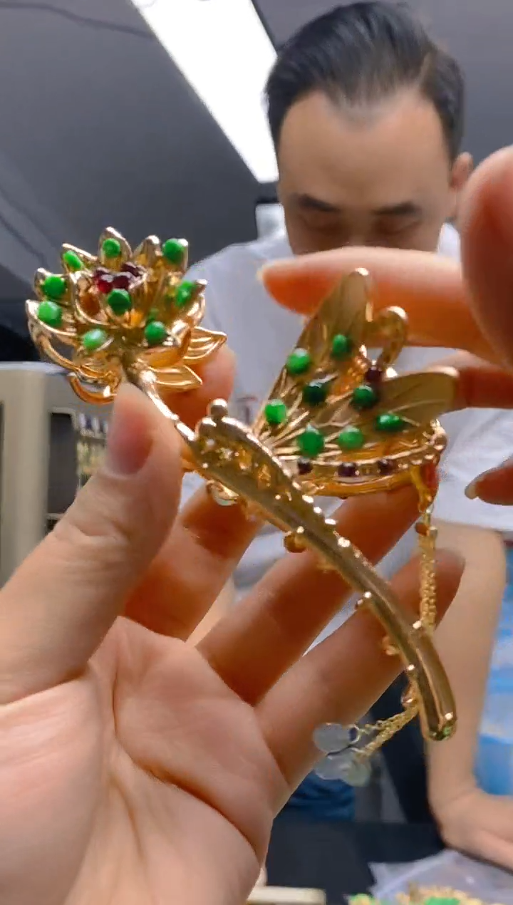 【闪购商品】翡翠耳饰合金0240翡翠发簪