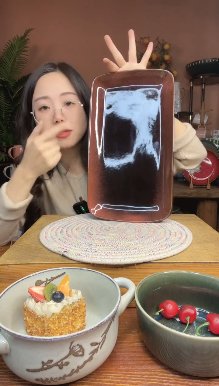 陶瓷14英寸长方形鱼盘 微瑕疵