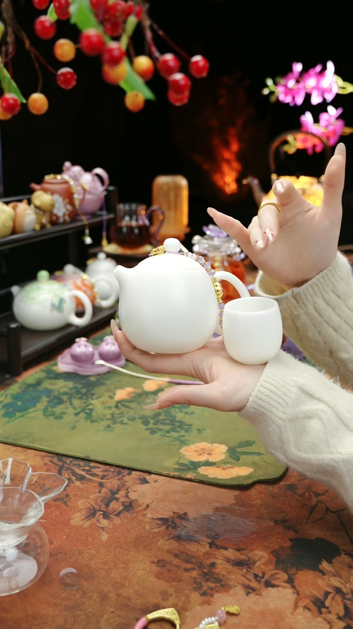 【闪购商品】冰种素烧龙蛋壶+滴流+不倒杯