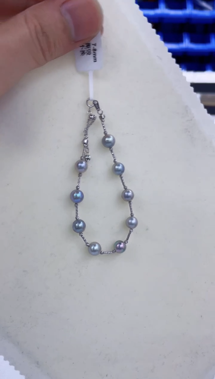 18K金镶嵌颈饰拼合珍珠（马贝珠）  