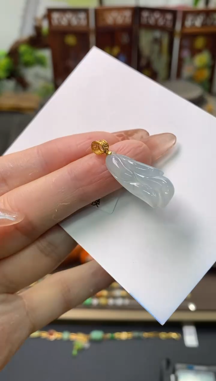 【闪购商品】翡翠颈饰18K金镶嵌净货11144