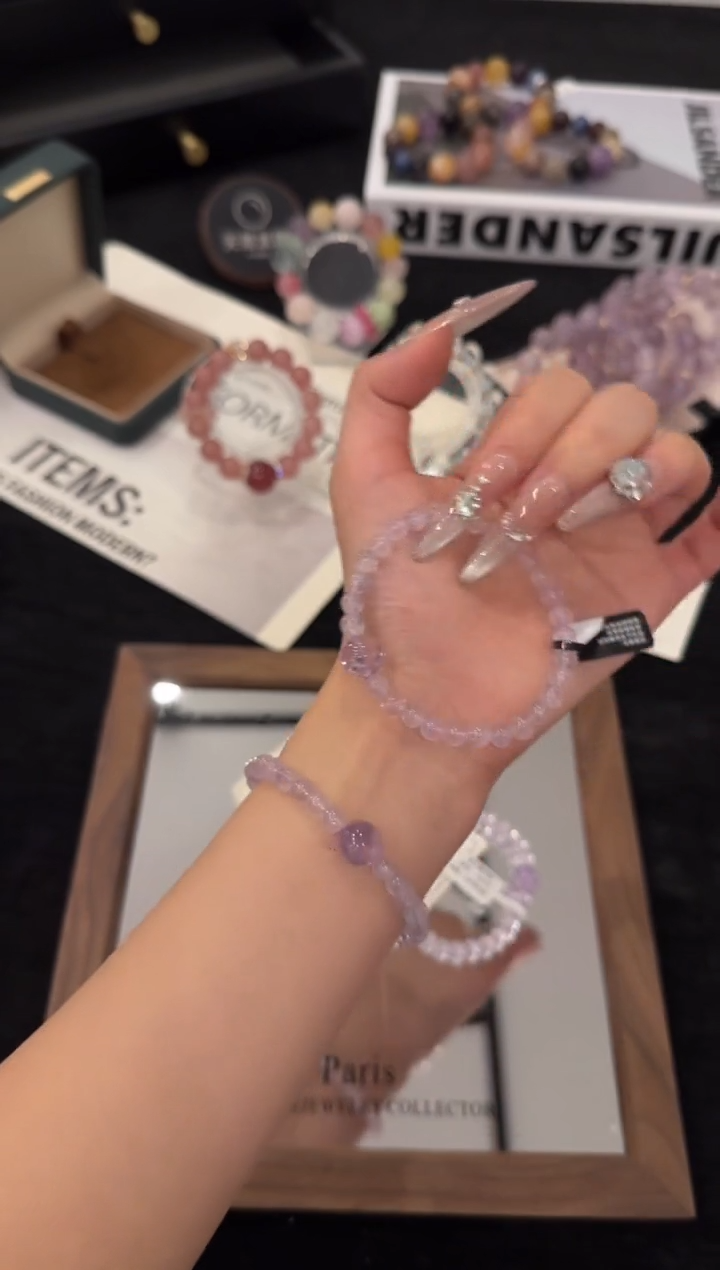 未镶嵌手链水晶紫水晶x3470