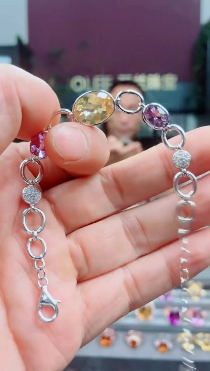 银S925镶嵌手链水晶水晶手链