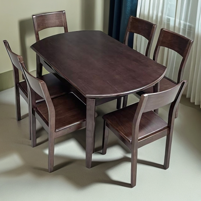 【双十二狂欢】北美黑胡桃实木餐桌方圆两用小户型简约轻奢可伸缩