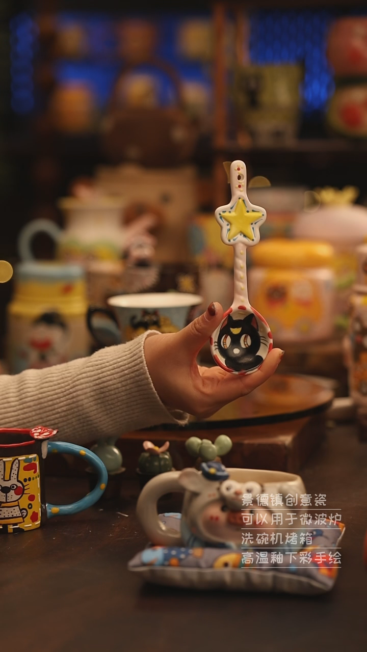 陶瓷景德镇可爱陶瓷釉下彩绘设计师款