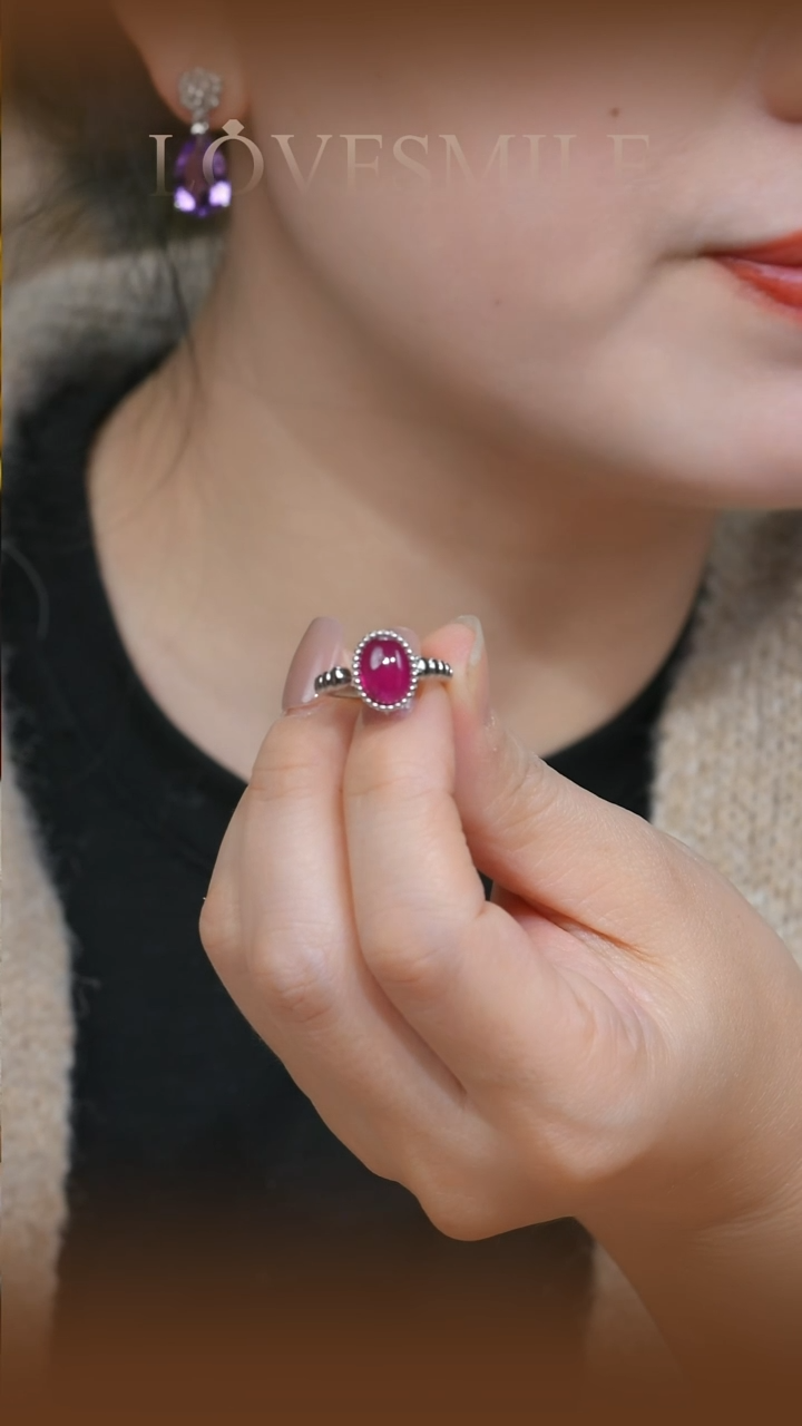 银S925镶嵌戒指碧玺053