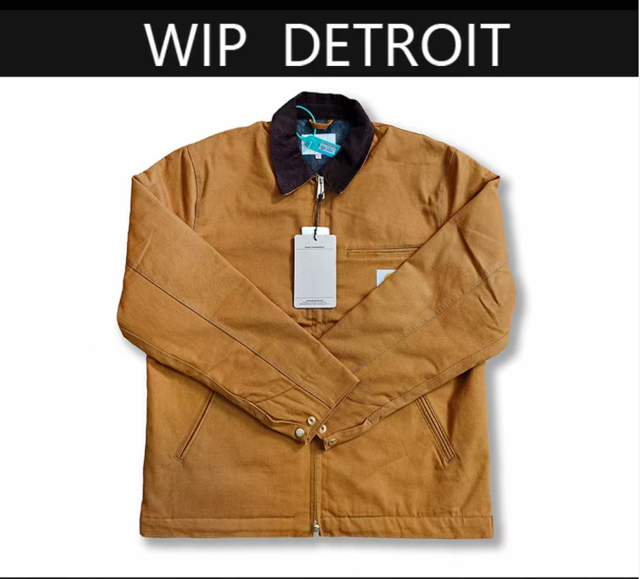 J01秋冬夹棉纯色美式复古底特律帆布夹克工装外套TT