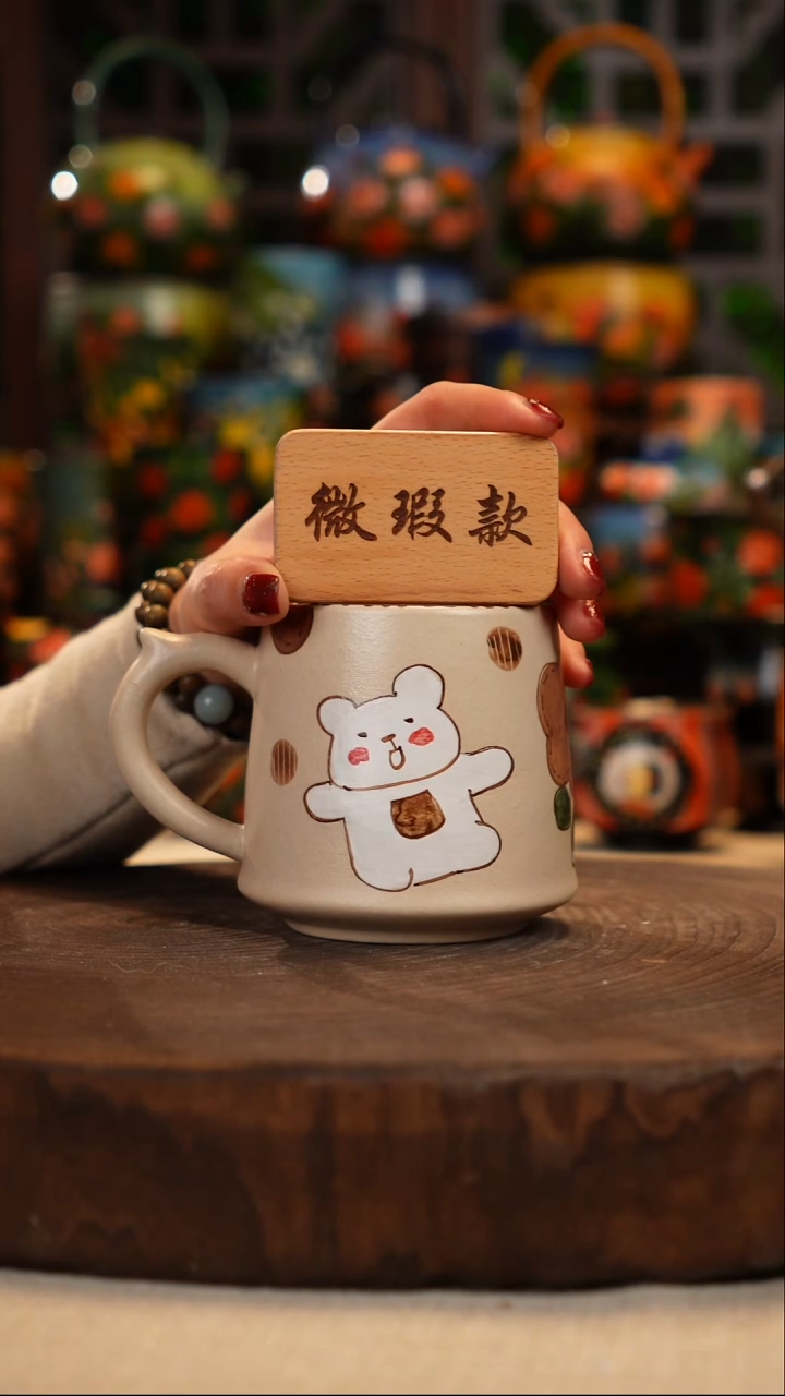 陶瓷油画手绘釉下彩微瑕