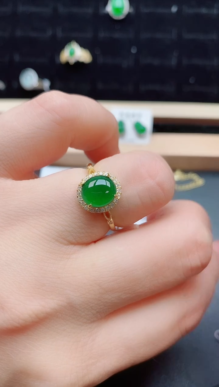 【闪购商品】翡翠戒指银S925镶嵌21212