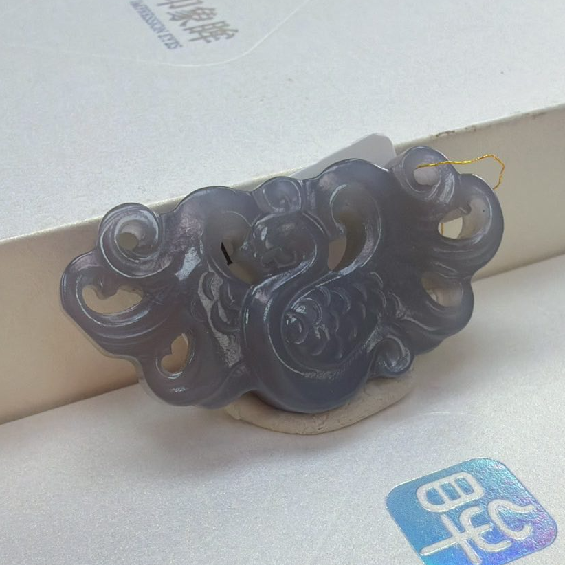 【产品部专享】天然和田玉烟紫有凤来仪吊坠多样性发一cg
