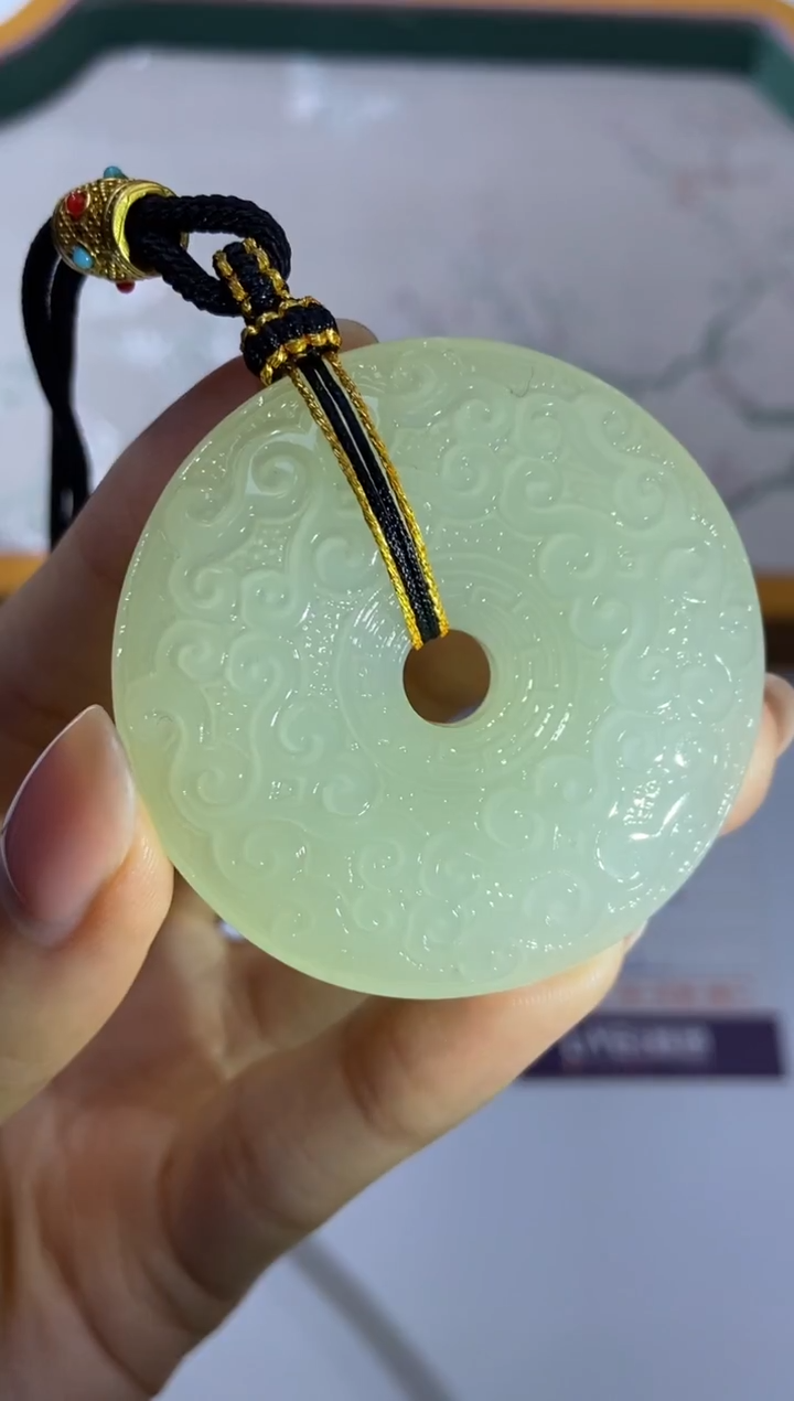 颈饰未镶嵌和田玉 376859/和田玉平安扣  多样性一件发