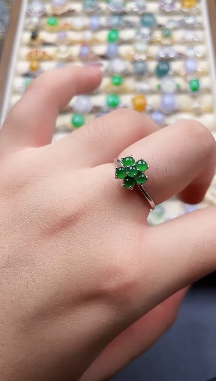 银S925镶嵌戒指翡翠1