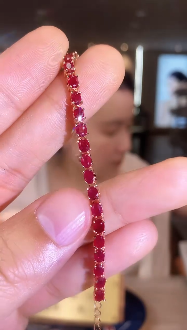 【闪购商品】红宝石手链银S925镶嵌09