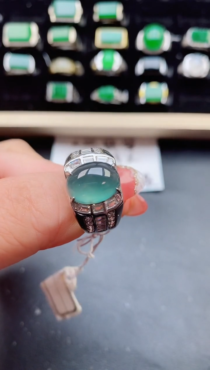 【闪购商品】翡翠戒指银S925镶嵌05880