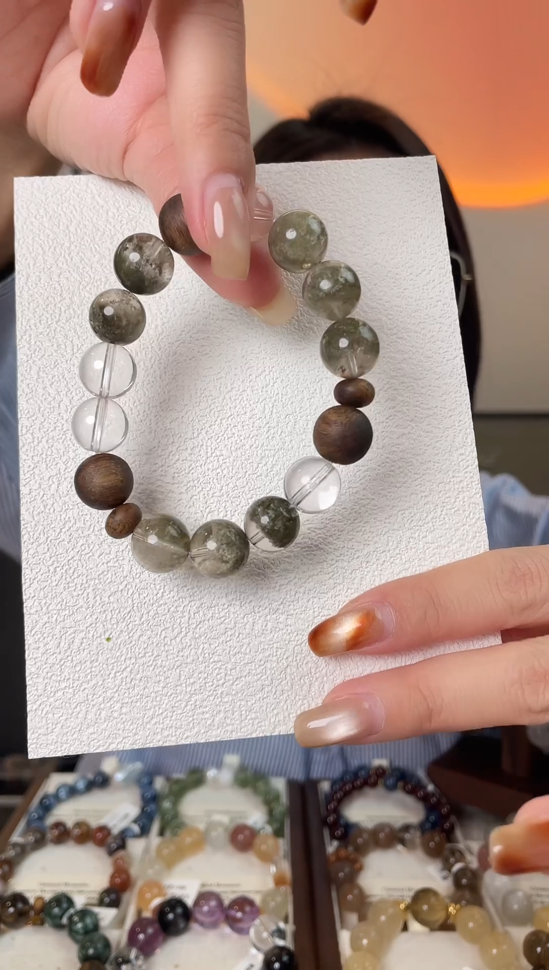 未镶嵌手链水晶绿幽灵沉香DIY手串，拍10单发整串，拍错发单珠