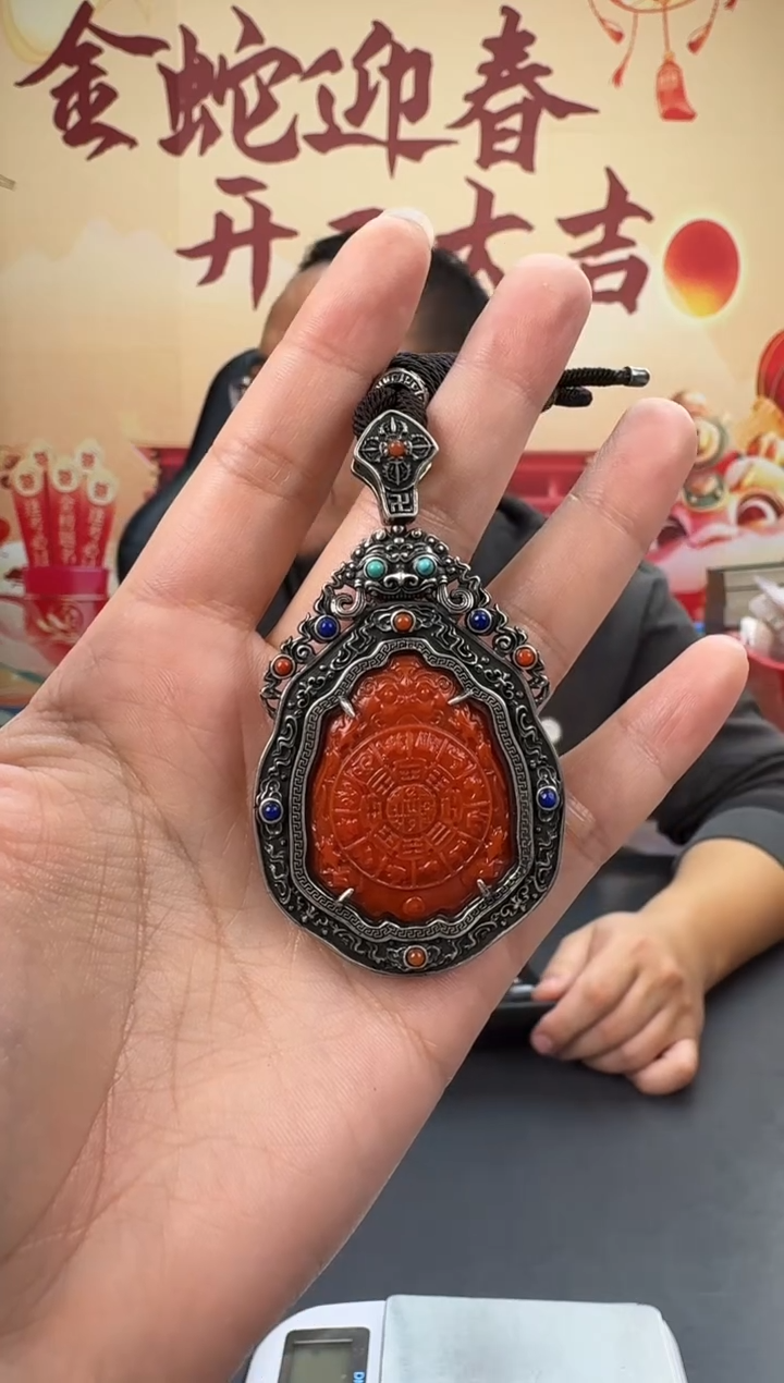 【闪购商品】南红玛瑙雕刻银S925镶嵌006ZB0210产品一个