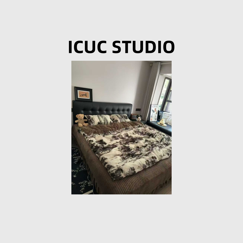  ICUC STUDIO-“轻奢风牛奶绒四件套”手感细腻，巨保暖巨舒服