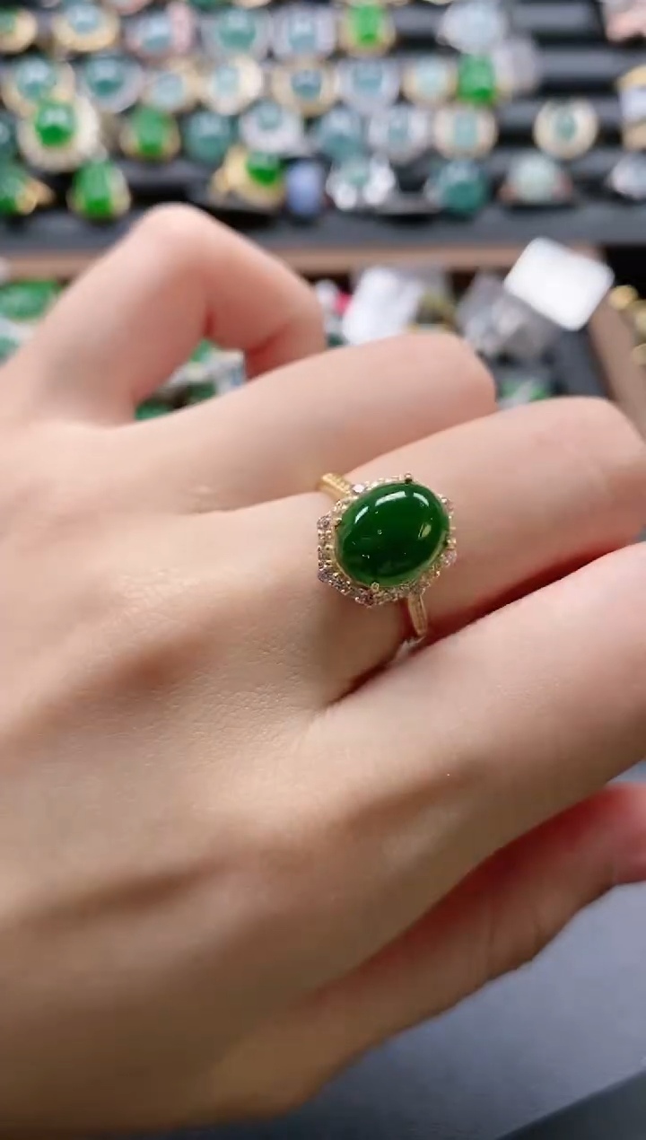 【闪购商品】翡翠戒指银S925镶嵌51151