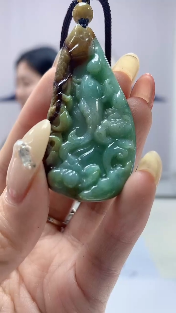 【闪购商品】定制翡翠未镶嵌0405DD-毛货挂件47