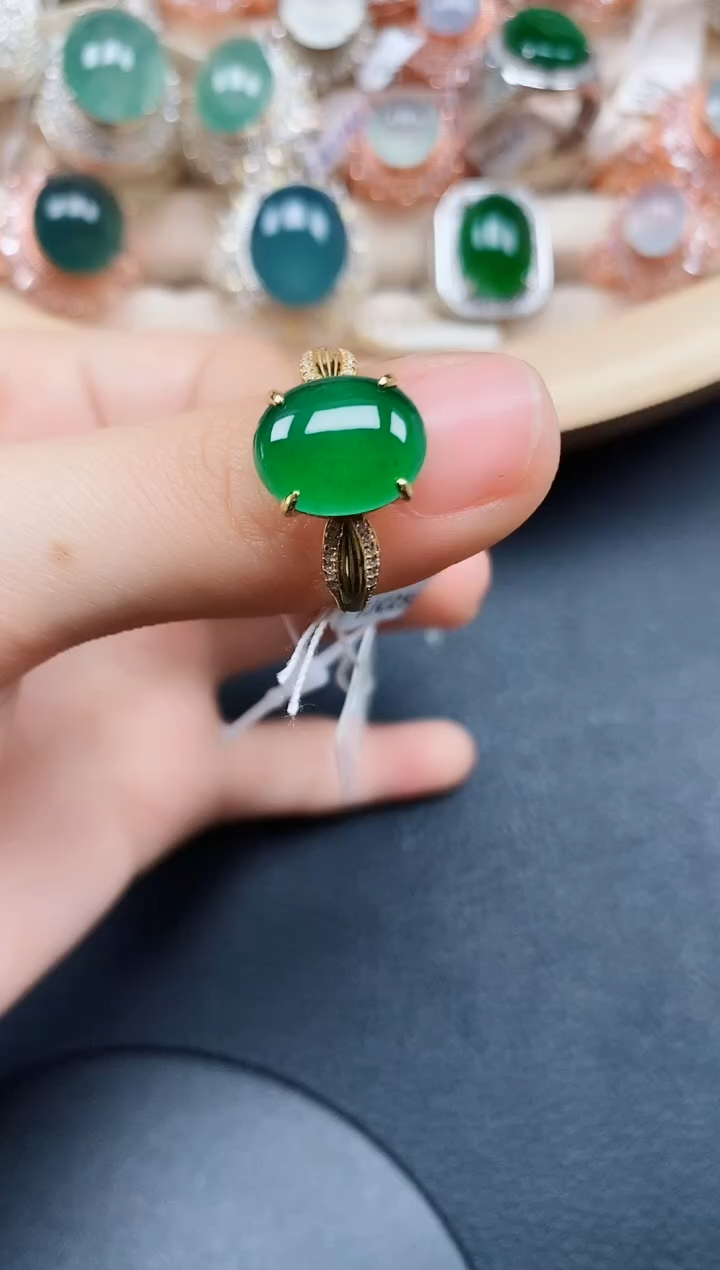 【闪购商品】翡翠戒指银S925镶嵌翡翠