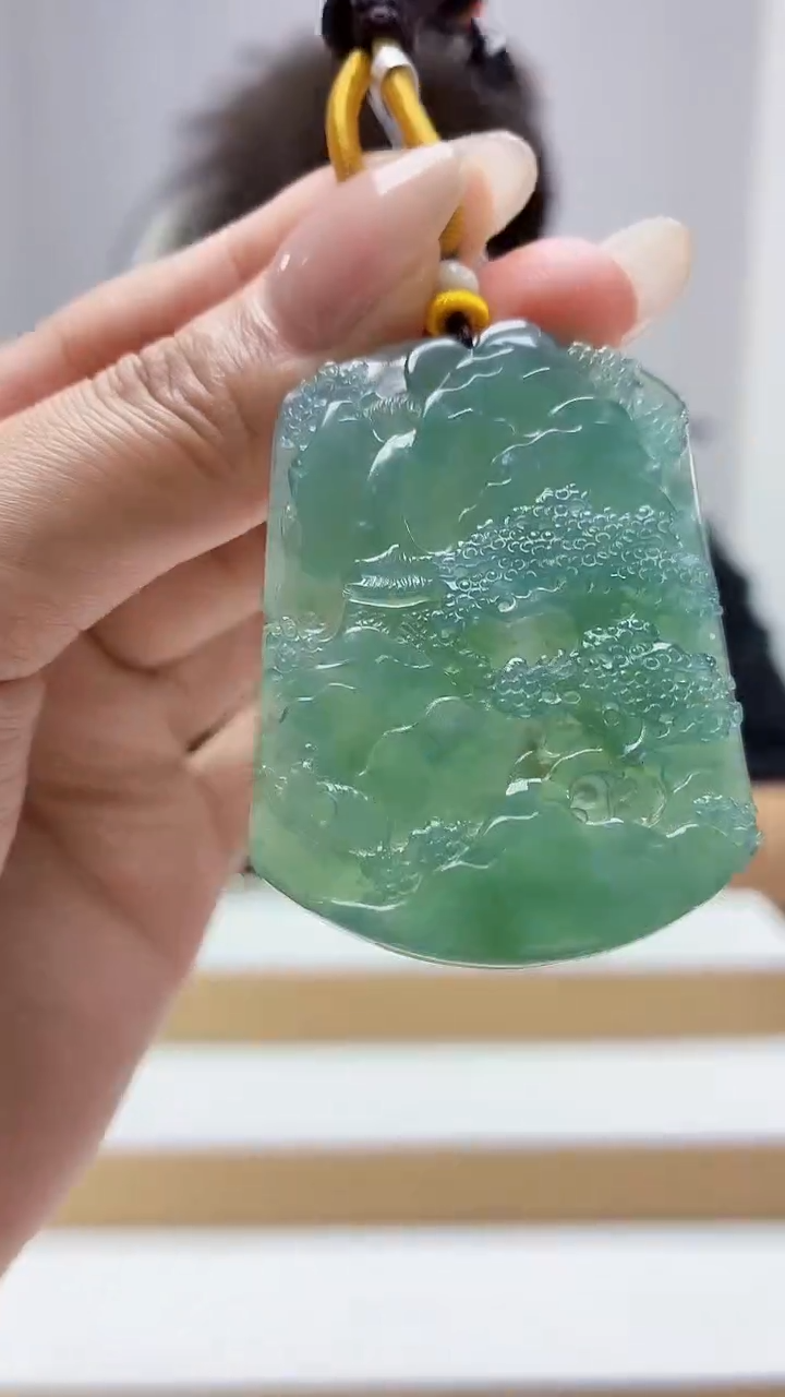 未镶嵌定制翡翠4688MM-毛货挂件53