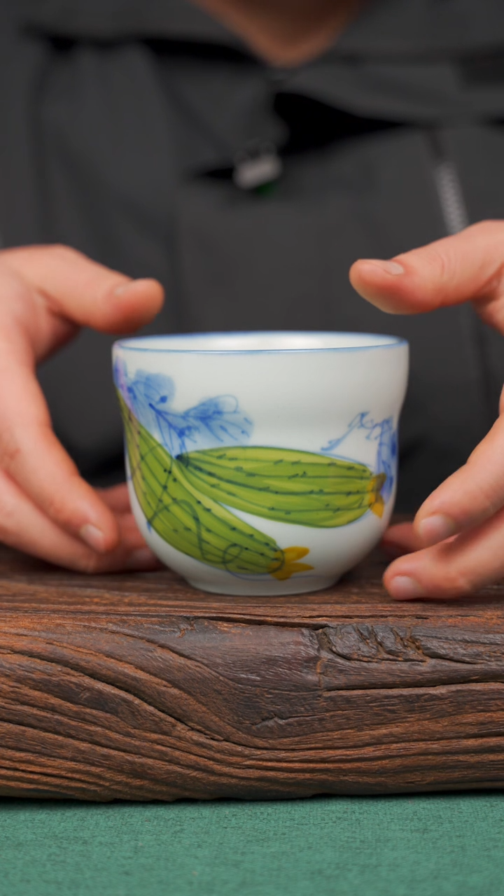 【闪购商品】瓷片45景德镇杯釉下手工手绘瓷器