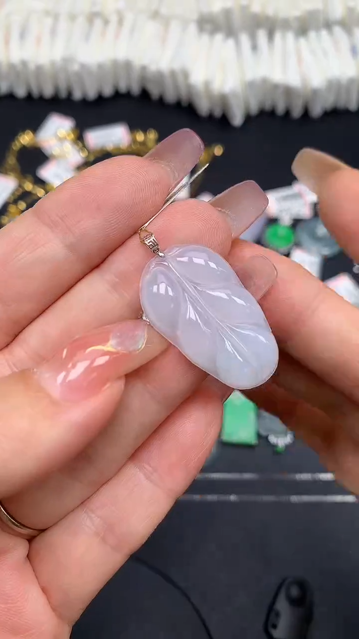 翡翠18K金镶嵌吊坠(不含链)MS194520