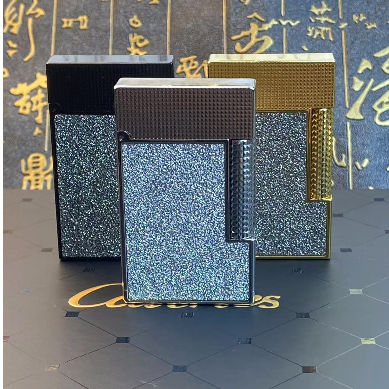 calories卡路新款喷砂工艺纯铜一体朗声充气打火机耐用潮酷男士机