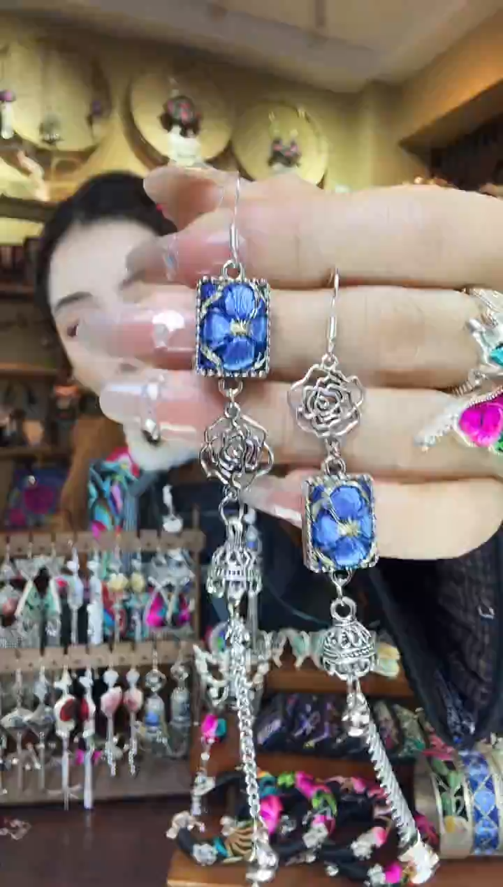 刺绣非遗刺绣民族风耳环