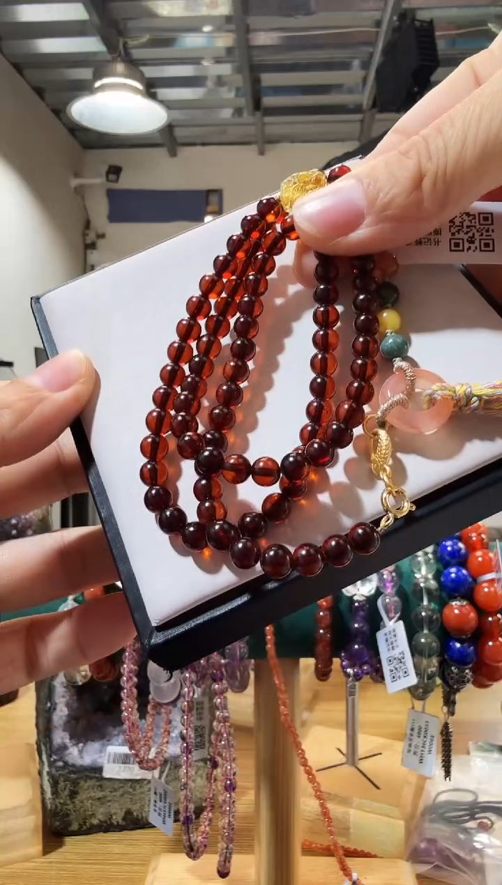 琥珀项链未镶嵌优0451 约5mm 多样性发一件