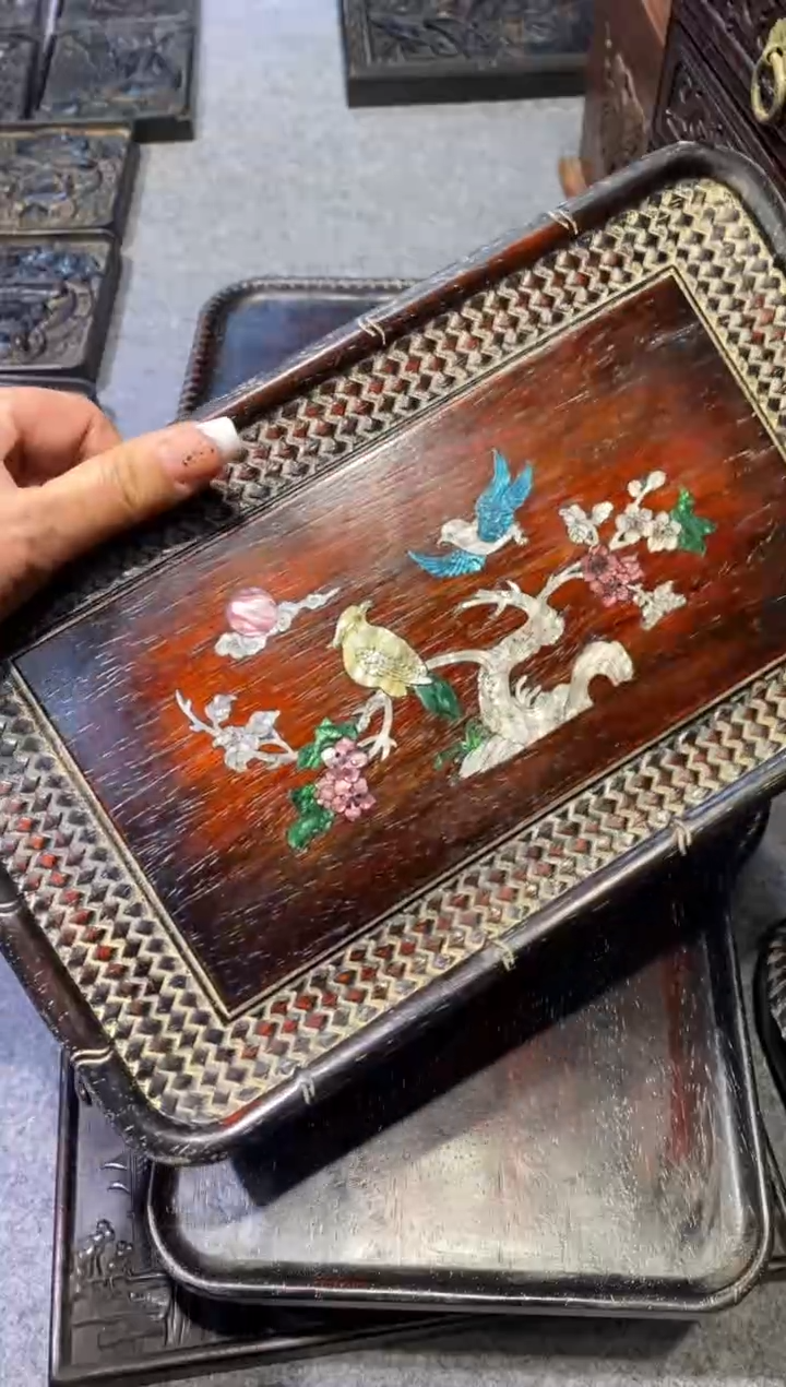 木紫檀拆件雕刻板以直播间实物为准微瑕老物件
