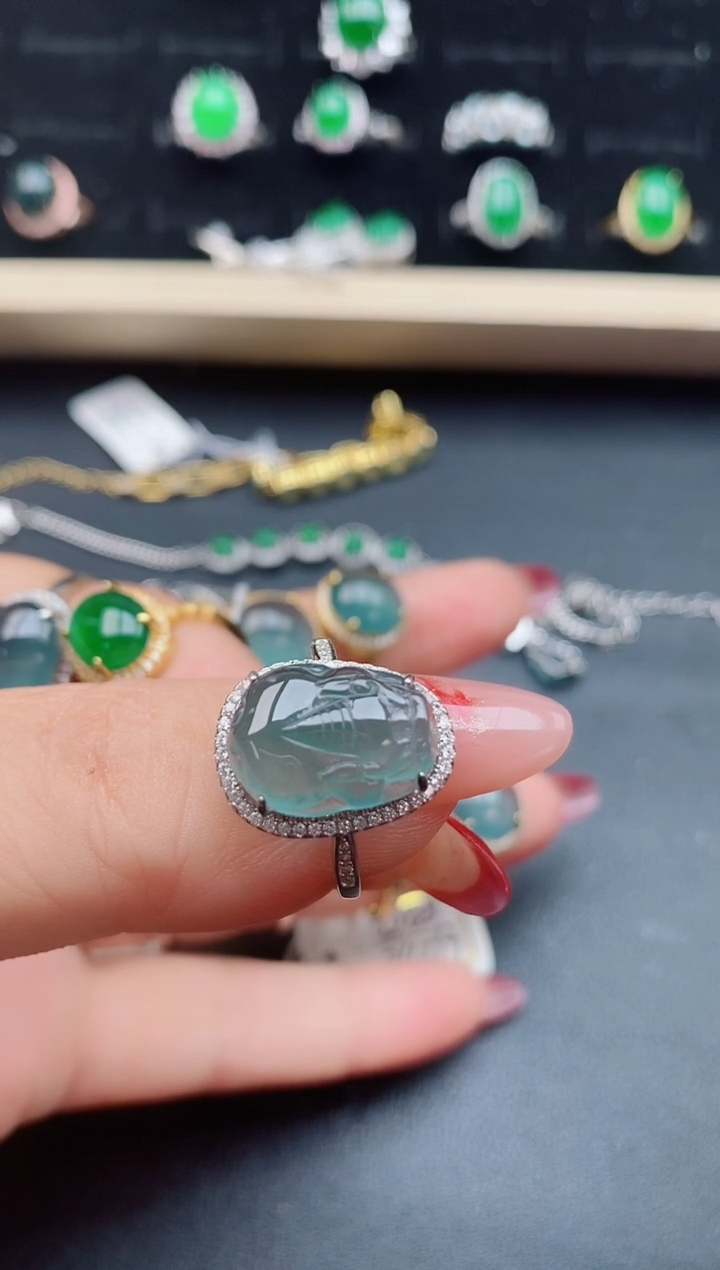 【闪购商品】翡翠戒指银S925镶嵌1321