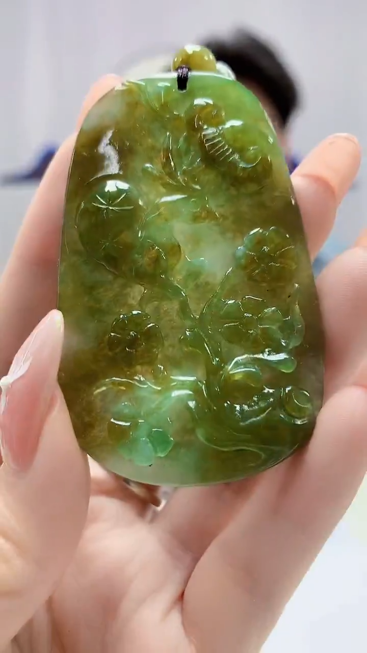 【闪购商品】定制翡翠未镶嵌4688DD-毛货挂件74