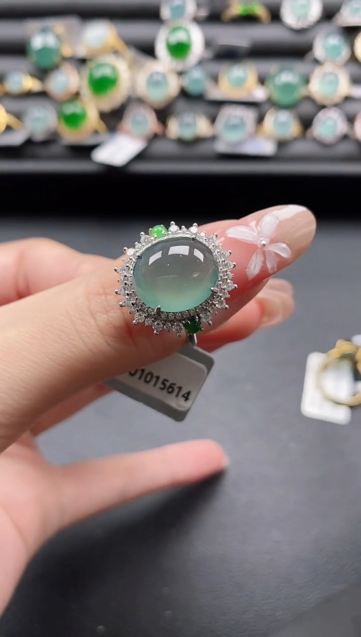【闪购商品】翡翠戒指银S925镶嵌1111