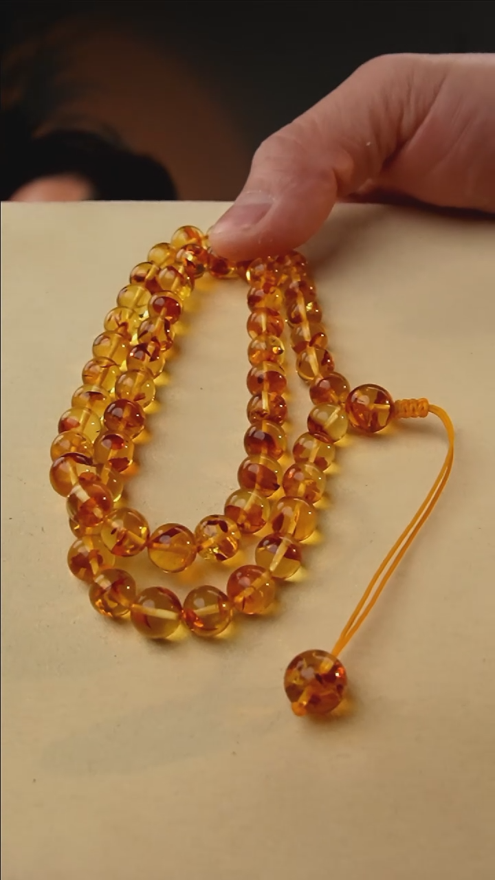 【闪购商品】琥珀颈饰未镶嵌8+花珀三圈