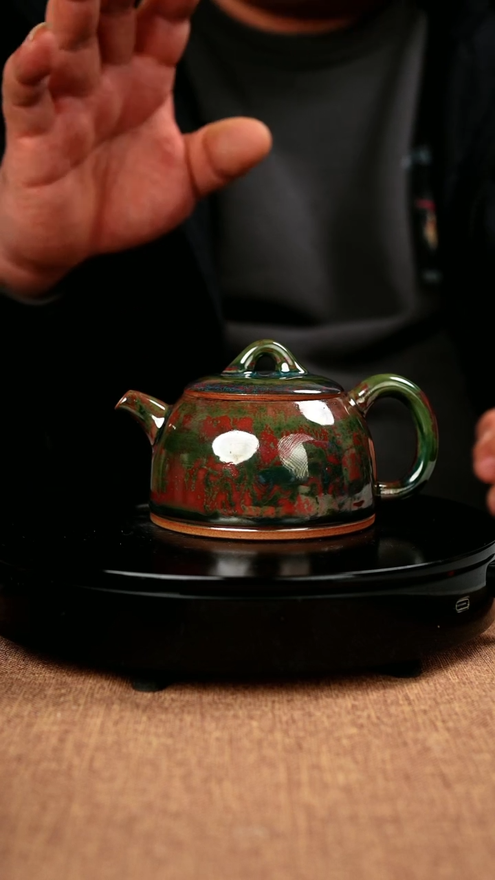 【闪购商品】966#国工一级品原矿钧瓷炉钧釉半月壶