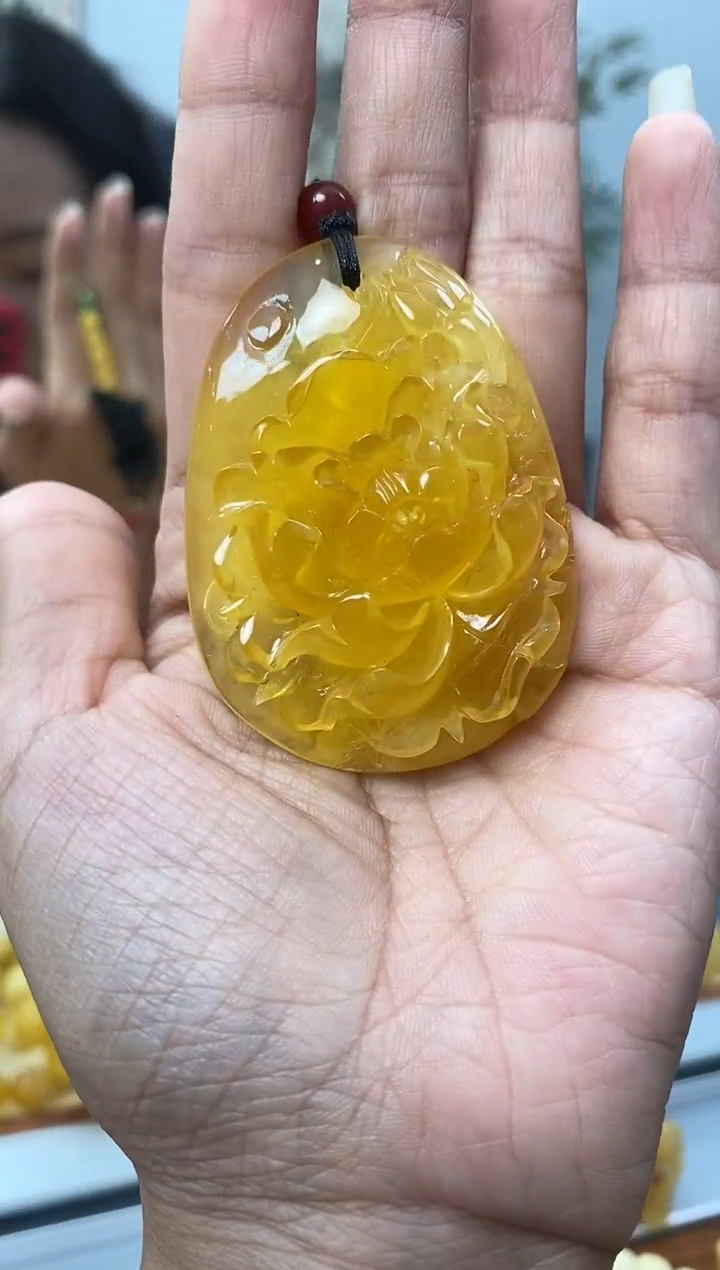【闪购商品】琥珀裸石未镶嵌天然琥珀蜜蜡牡丹花