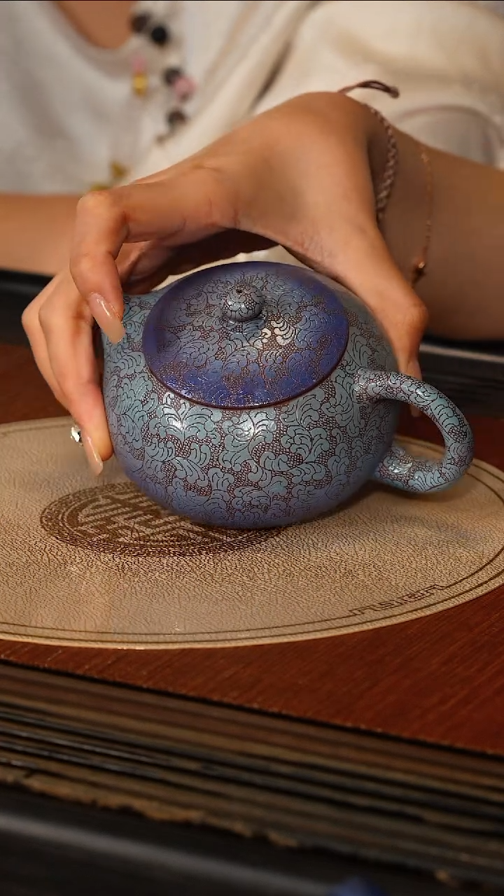 茶壶紫砂宜兴紫砂SJK 扒花 西施