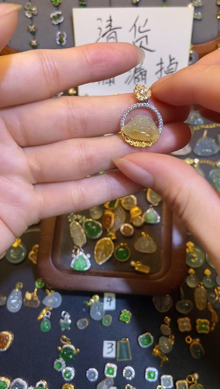 翡翠银S925镶嵌颈饰天然a货翡翠