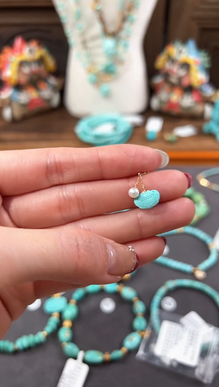 【闪购商品】绿松石提溜18K金镶嵌绿松石提溜