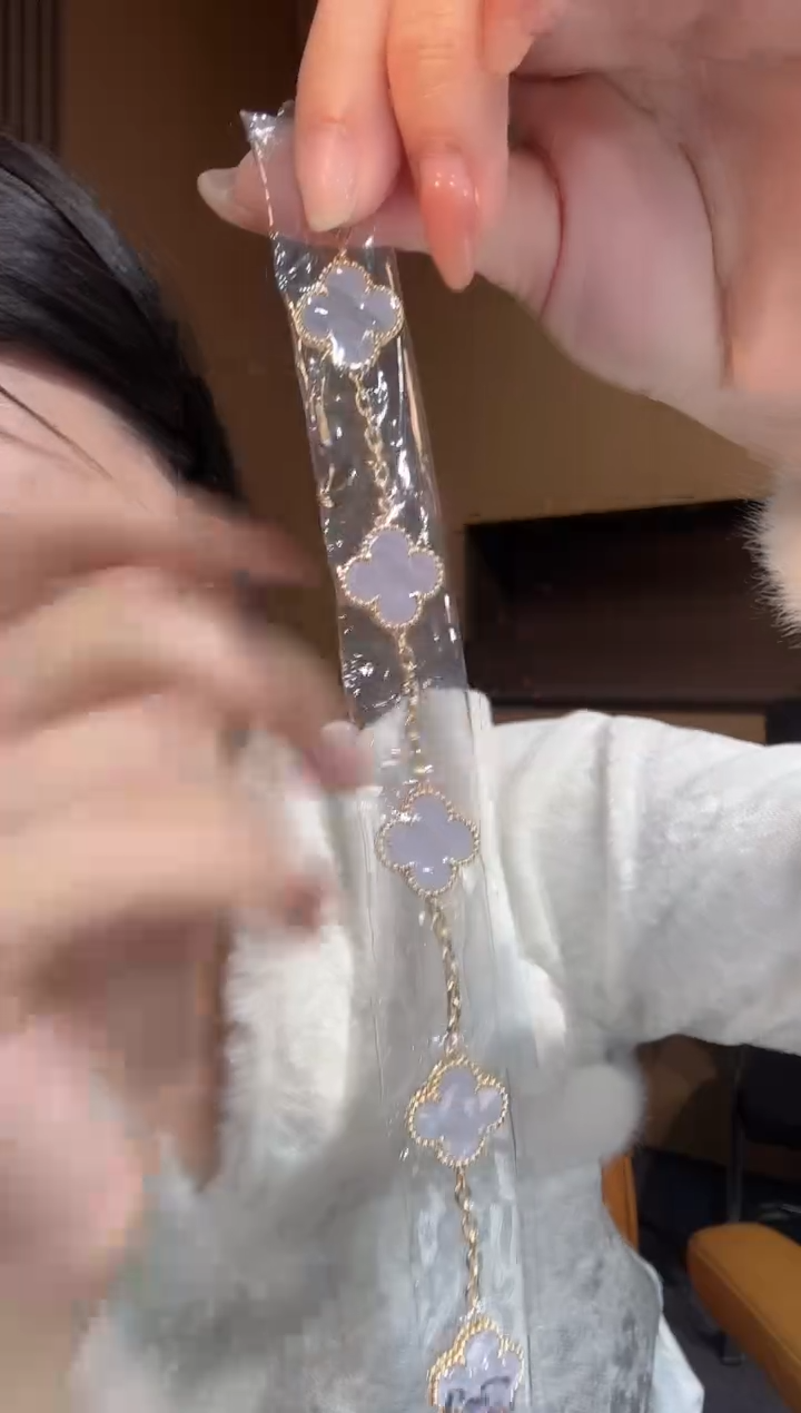 【闪购商品】玛瑙/玉髓手链18K金镶嵌紫色k黄，五花手链GHJ