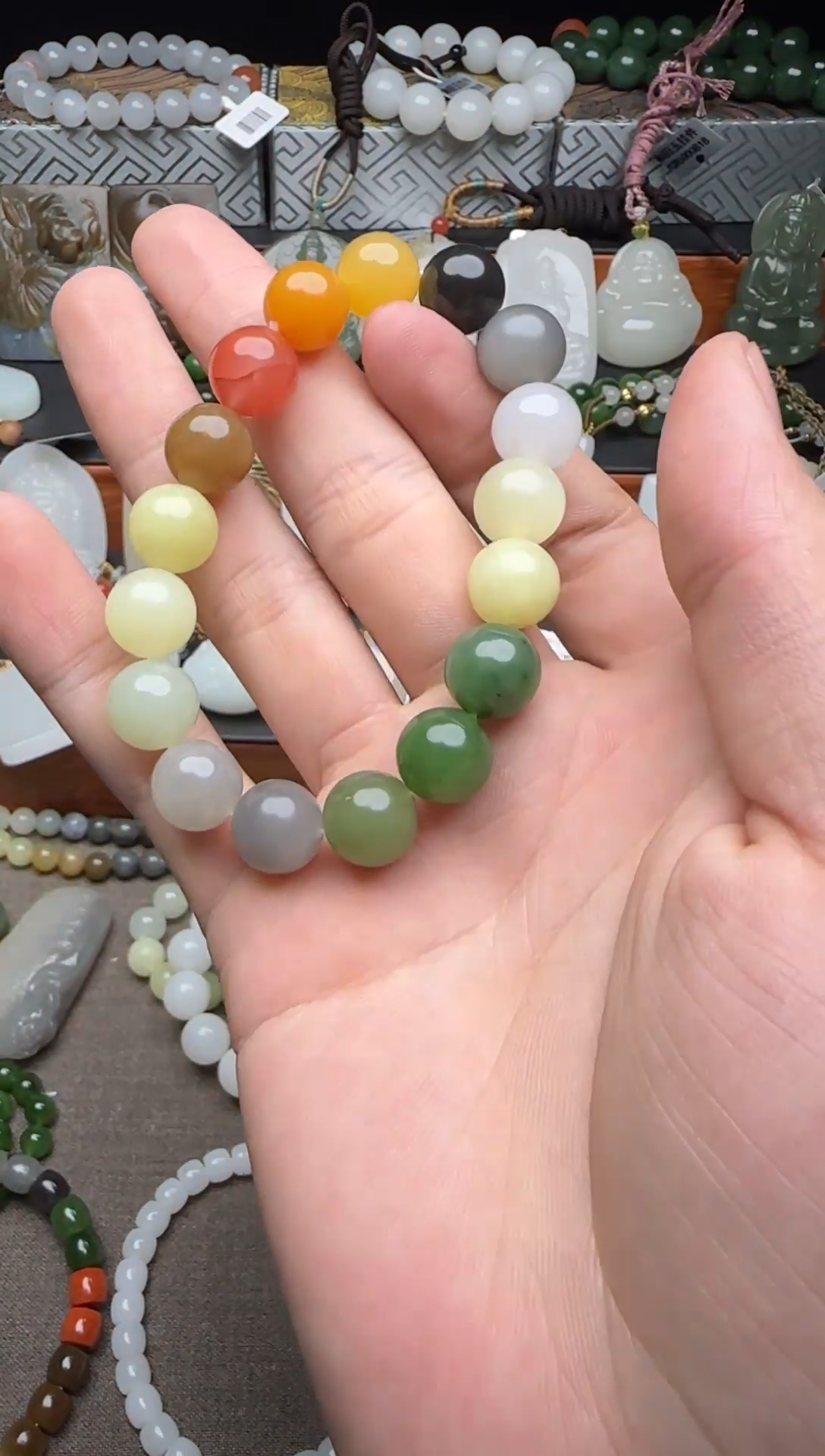 【闪购商品】和田玉手链未镶嵌和田玉多宝手串