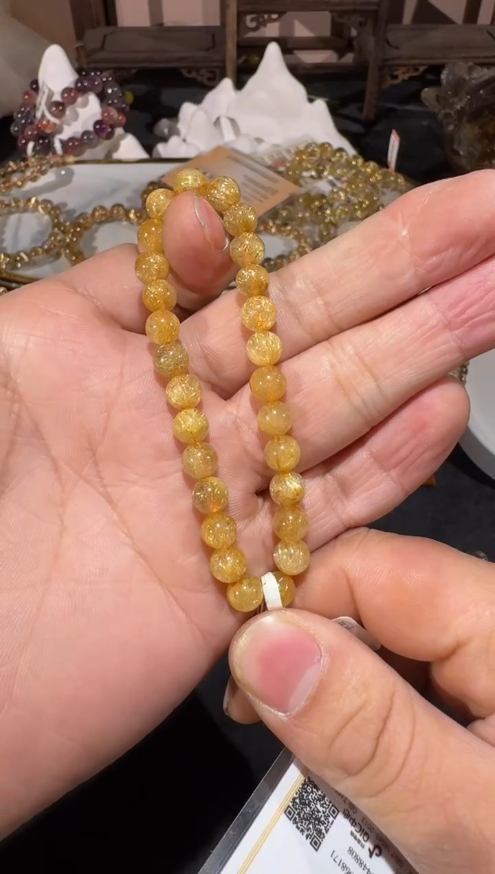 未镶嵌手串发晶SJ-835金发晶