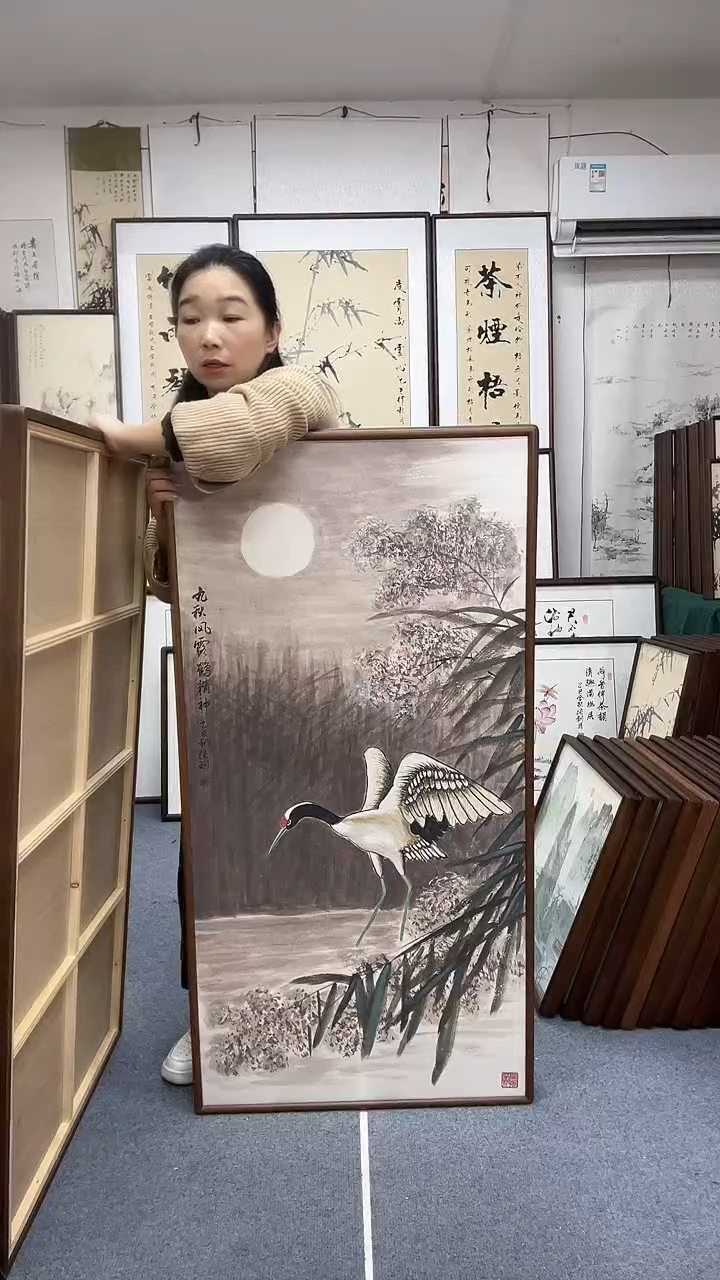 国画尺寸63*123实木画框京东包邮手绘